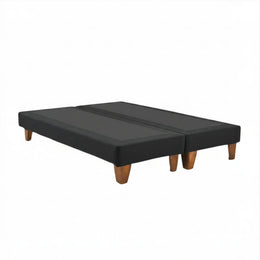 Base Dividida Cama Europea King 200x180 CM Gris Oscuro Felpa