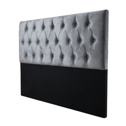 Respaldo 2 Plazas Piso Capitone Premium 150x140 CM Gris Claro Felpa