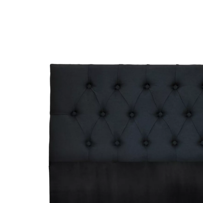 Respaldo 2 Plazas Piso Capitone Premium 150x140 CM Negro Lino