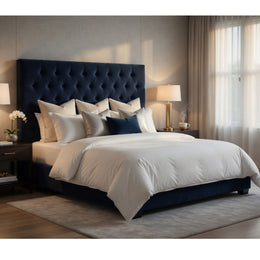 Respaldo 2 Plazas Piso Capitone Premium 150x140 CM Negro Lino