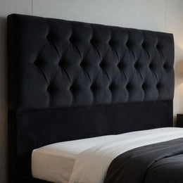 Respaldo 2 Plazas Piso Capitone Premium 150x140 CM Negro Lino