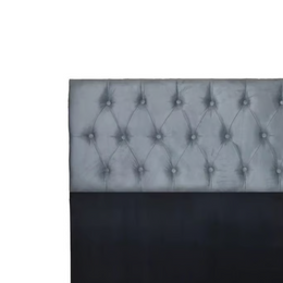 Respaldo King Piso Capitone Premiun 180x140 CM Gris Azulado Felpa