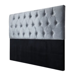 Respaldo King Piso Capitone Premiun 180x140 CM Gris Azulado Felpa