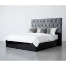Respaldo King Piso Capitone Premiun 180x140 CM Gris Azulado Felpa