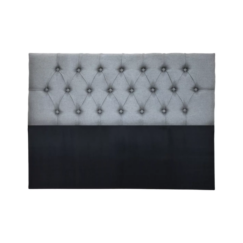 Respaldo King Piso Capitone Premiun 180x140 CM Gris Claro Lino