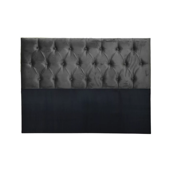 Respaldo King Piso Capitone Premiun 180x140 CM Gris Oscuro Felpa