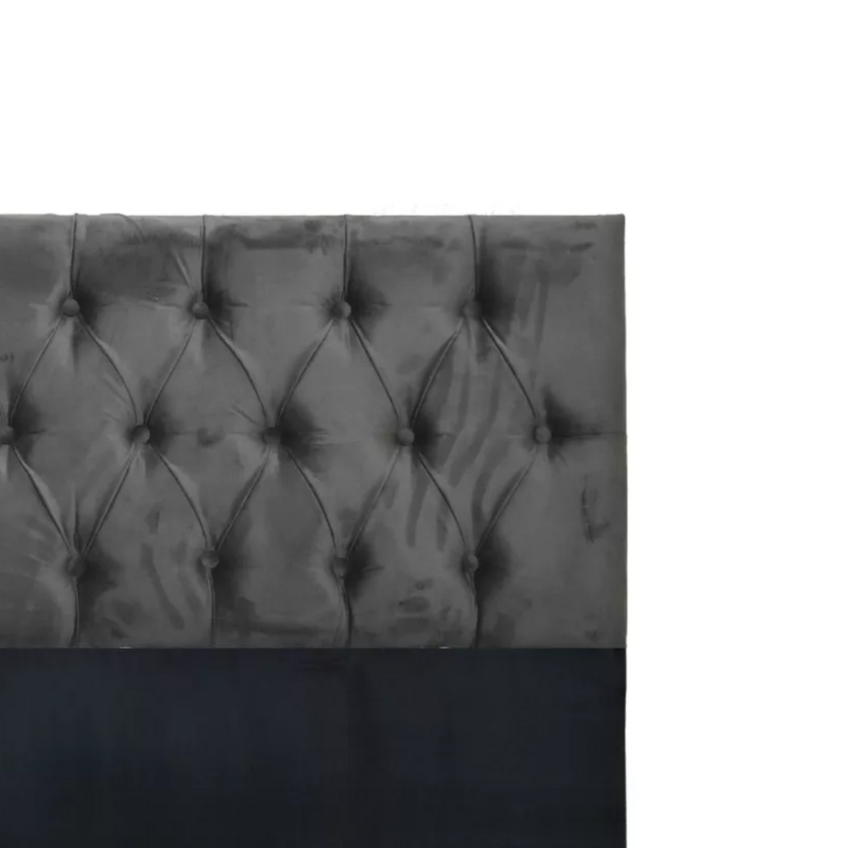 Respaldo King Piso Capitone Premiun 180x140 CM Gris Oscuro Felpa