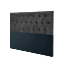 Respaldo King Piso Capitone Premiun 180x140 CM Gris Oscuro Felpa