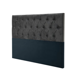 Respaldo King Piso Capitone Premiun 180x140 CM Gris Oscuro Felpa