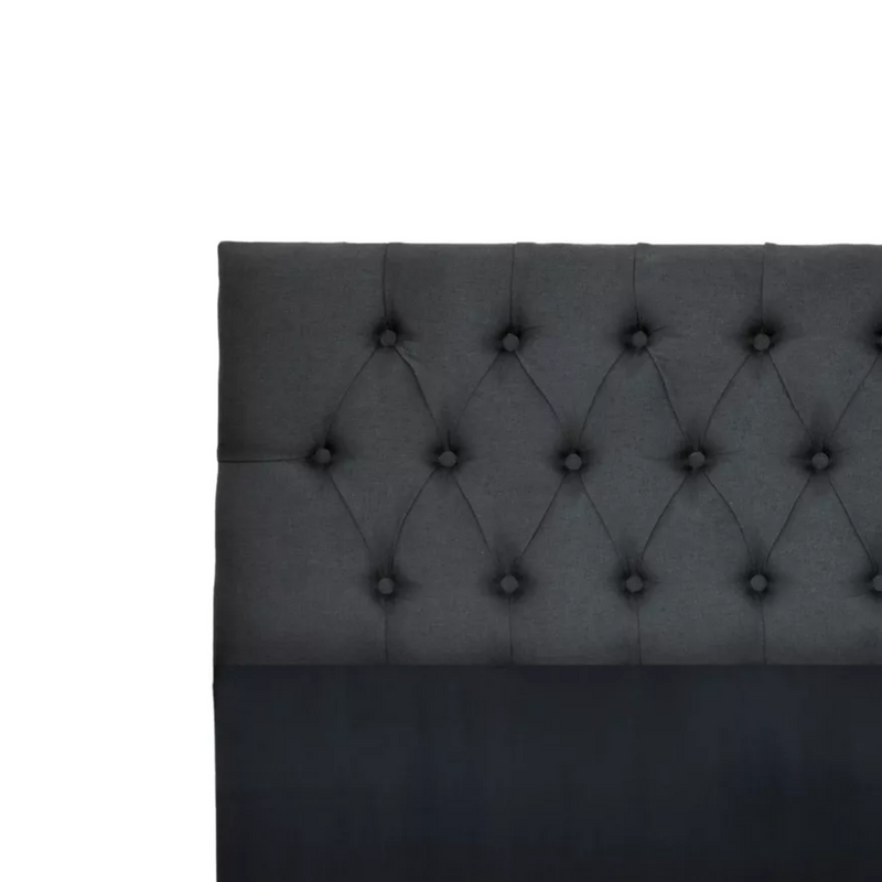 Respaldo King Piso Capitone Premiun 180x140 CM Gris Oscuro Lino