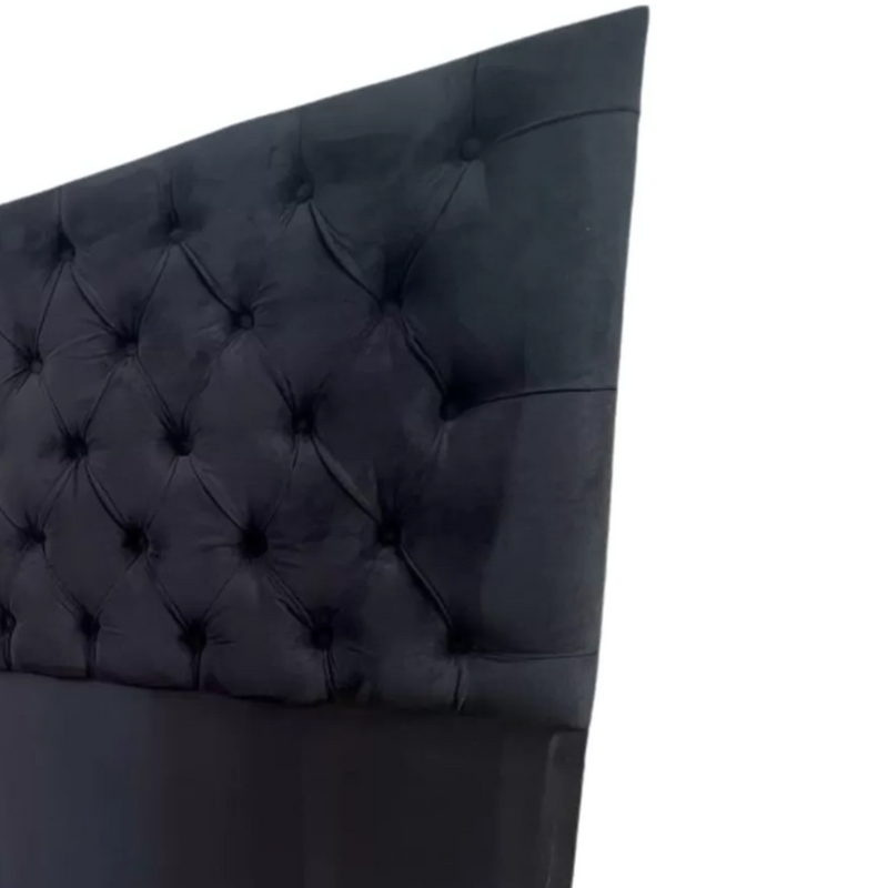 Respaldo King Piso Capitone Premiun 180x140 CM Negro Felpa