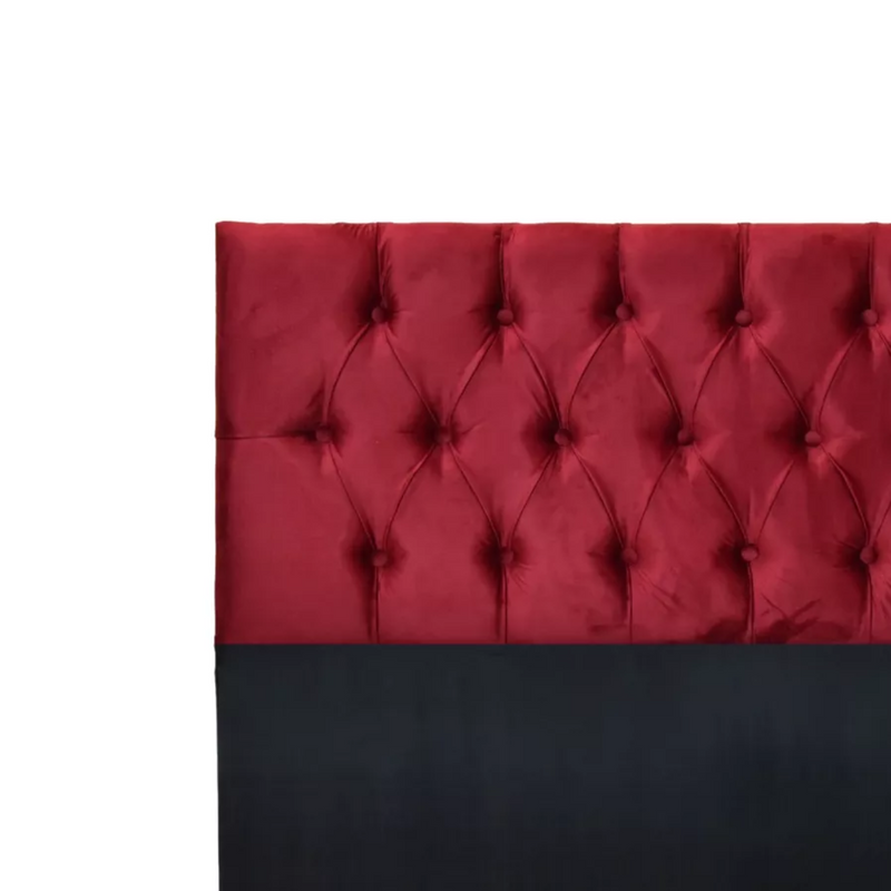 Respaldo King Piso Capitone Premiun 180x140 CM Rojo Felpa