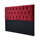 Respaldo King Piso Capitone Premiun 180x140 CM Rojo Felpa