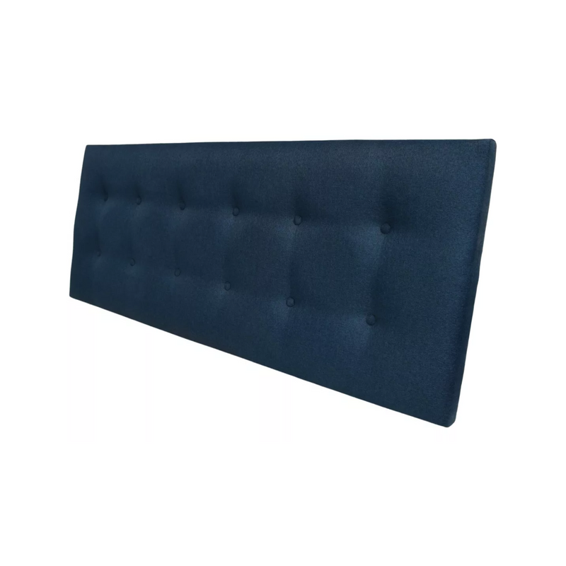 Respaldo Elegante King Capitone 180x60 CM Azul Petróleo Lino