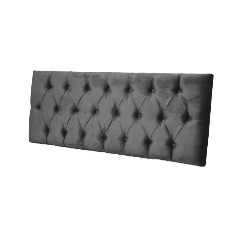 Respaldo Elegante King Capitone 180x60 CM Gris Oscuro Felpa