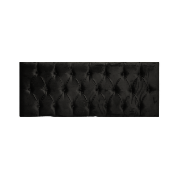 Respaldo Elegante King Capitone 180x60 CM Negro Felpa Botones