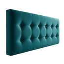Respaldo Elegante King Capitone 180x60 CM Turquesa Felpa Botones