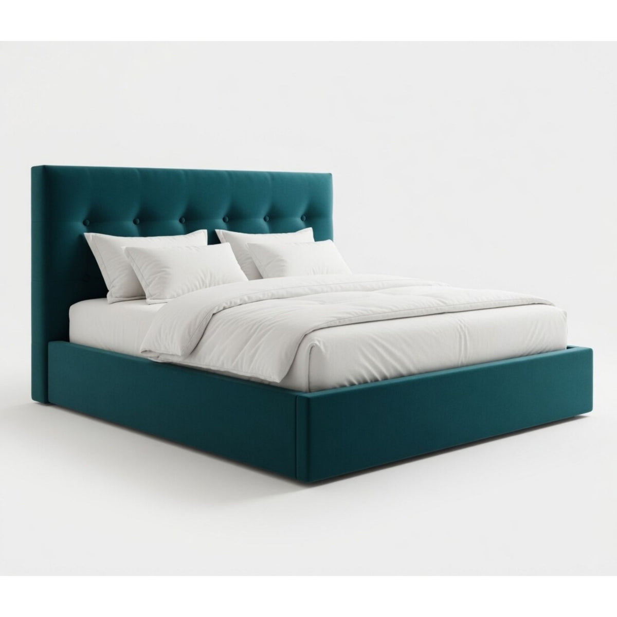 Respaldo Elegante King Capitone 180x60 CM Turquesa Felpa Botones