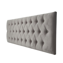 Respaldo Elegante Super King Capitone 200x60 CM Gris Claro Lino