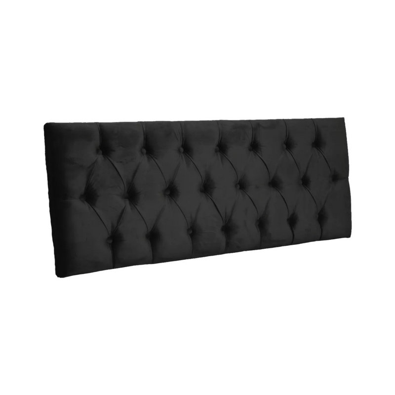 Respaldo Elegante Super King Capitone 200x60 CM Negro Felpa