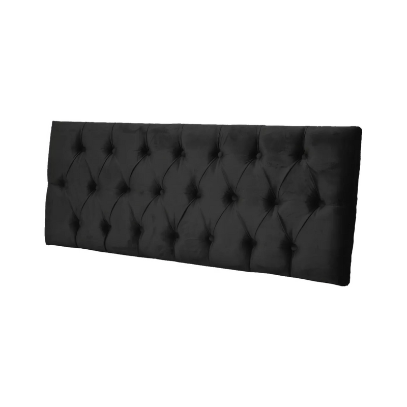 Respaldo Elegante Super King Capitone 200x60 CM Negro Felpa