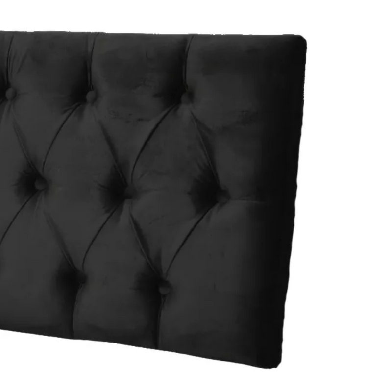 Respaldo Elegante Super King Capitone 200x60 CM Negro Felpa