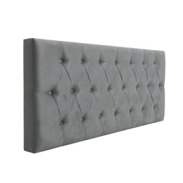 Respaldo Elegante 1 Plaza Capitone 105x60 CM Gris Azulado Felpa