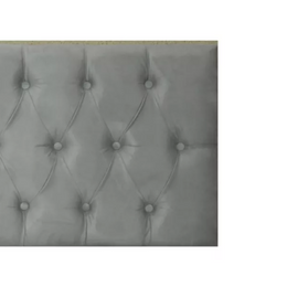 Respaldo Elegante 1 Plaza Capitone 105x60 CM Gris Claro Felpa