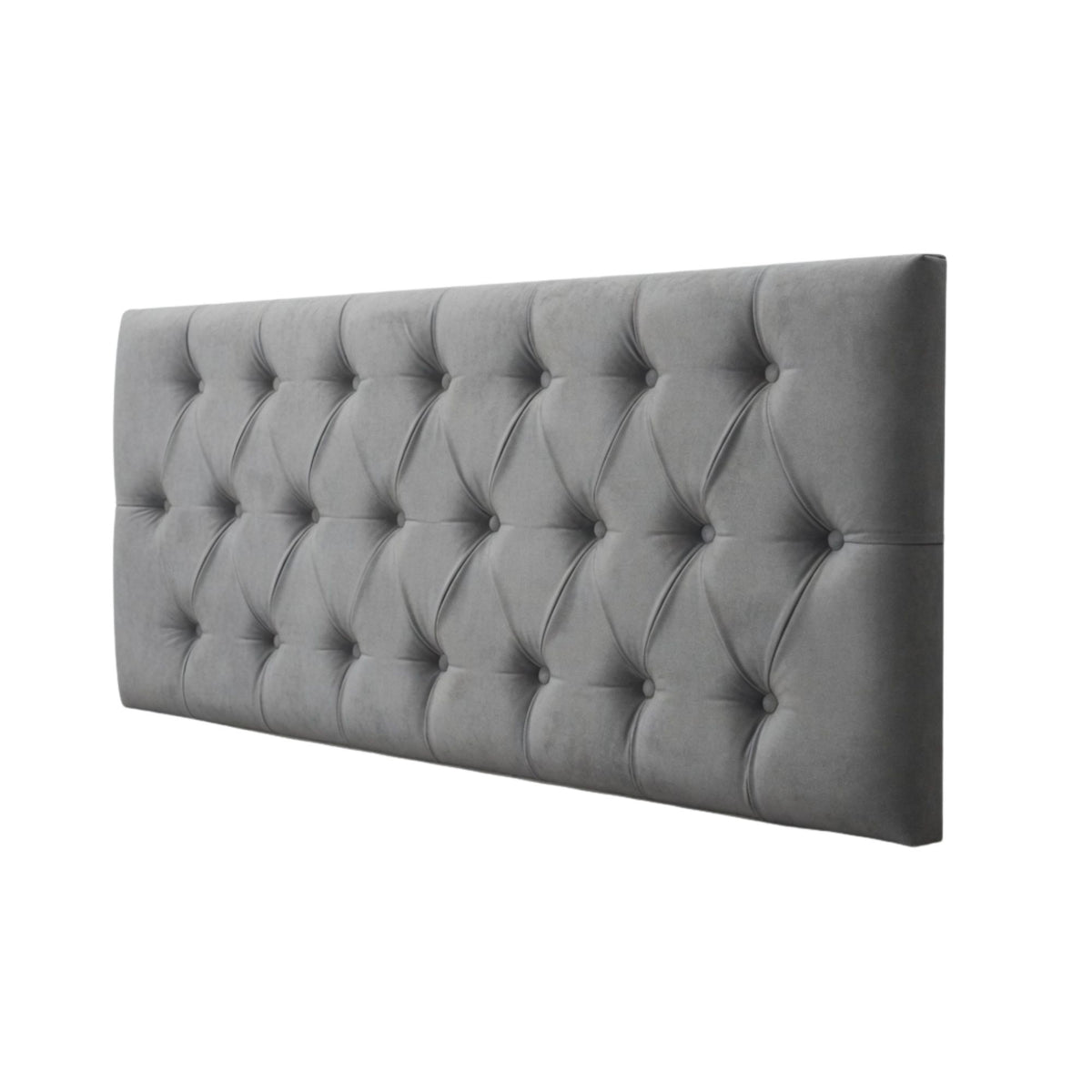Respaldo Elegante 1 Plaza Capitone 105x60 CM Gris Claro Felpa