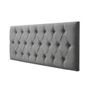 Respaldo Elegante 1 Plaza Capitone 105x60 CM Gris Claro Felpa