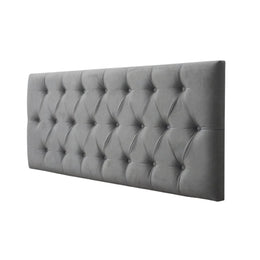 Respaldo Elegante 1 Plaza Capitone 105x60 CM Gris Claro Felpa