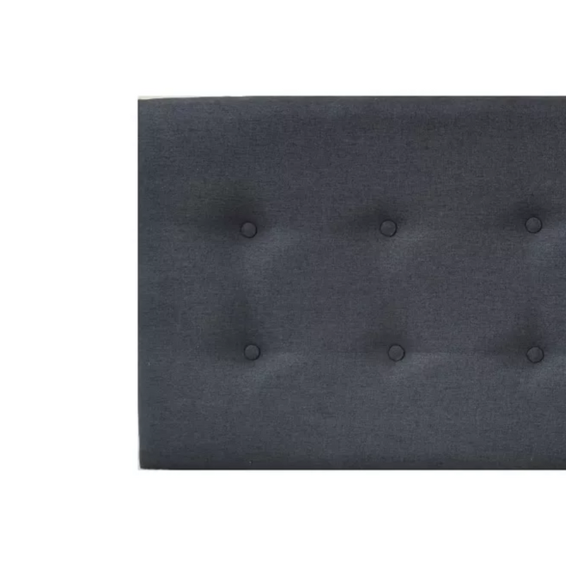 Respaldo Elegante 1 Plaza Capitone 105x60 CM Gris Oscuro Lino