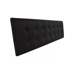 Respaldo Elegante 1 Plaza Capitone 105x60 CM Negro Lino Botones