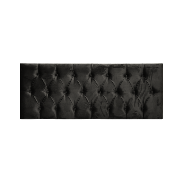 Respaldo Elegante 1 Plaza Capitone 105x60 CM Negro Felpa