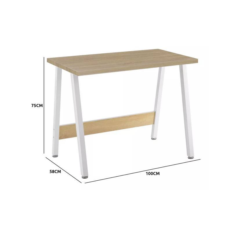 Escritorio Mesa Oficina OAK 100 x 58 x 75 CM Blanco