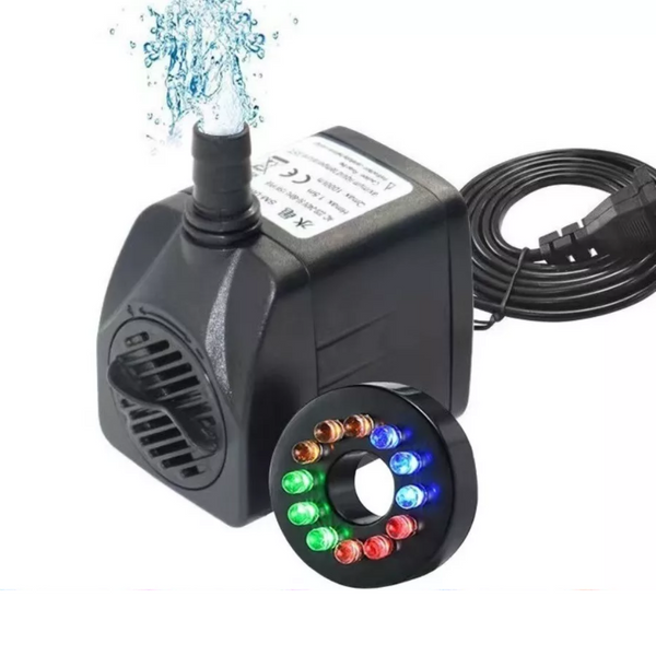 Bomba Agua Pileta Acuario Sumergible 12 Luces Led