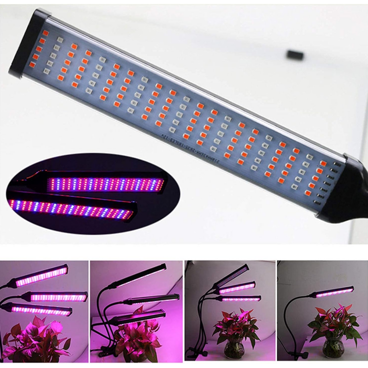 Lámpara LED 3 Tubos Uv Crecimiento Plantas Luz Violeta