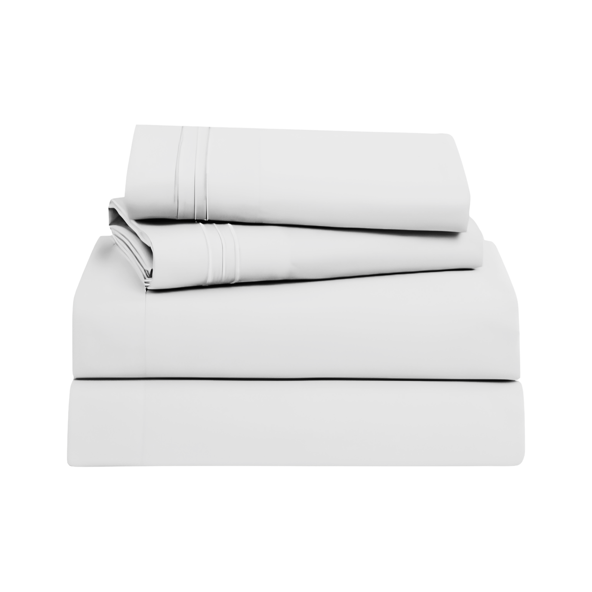 Juego Sábanas Hotel Ultra Suave Microfibra + 2 Fundas Bordadas King Blanco