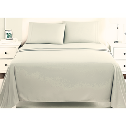 Juego Sábanas Hotel Ultra Suave Microfibra + 2 Fundas Bordadas King Blanco