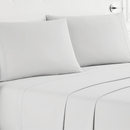 Juego Sábanas Hotel Ultra Suave Microfibra + 2 Fundas Bordadas King Blanco