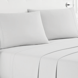Juego Sábanas Hotel Ultra Suave Microfibra + 2 Fundas Bordadas King Blanco
