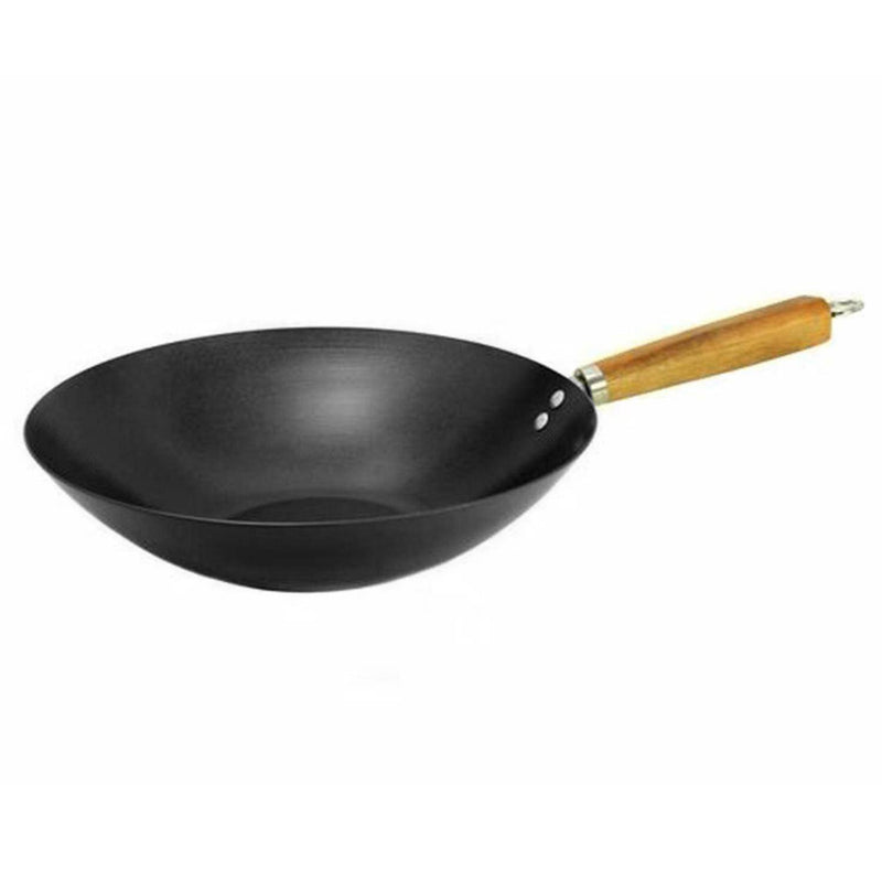 Wok Sartén Acero Mango Madera 29 CM