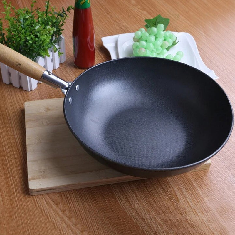 Wok Sartén Acero Mango Madera 29 CM