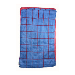 Set 12 Paños Cocina Fleco Cuadro 65G 60X40 CM Celeste