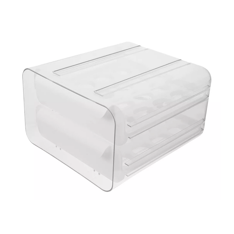 Organizador Portahuevos 2 Niveles 32 Huevos 26x23 CM Blanco