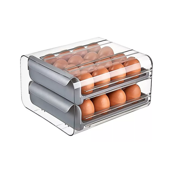 Organizador Portahuevos 2 Niveles 32 Huevos 26x23 CM Gris