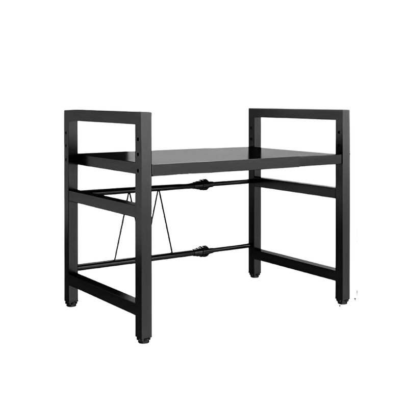 Estante Repisa Rack Extendible Microondas Cocina Gancho Negro