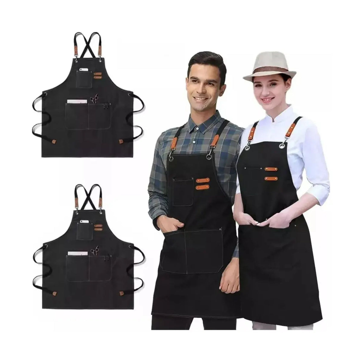 Pechera Delantal Multiuso 68x78 CM Negro
