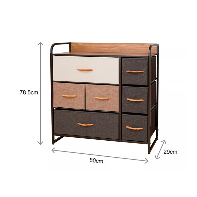 Mueble Organizador Cómoda 7 Cajones 80x31.5x79 CM