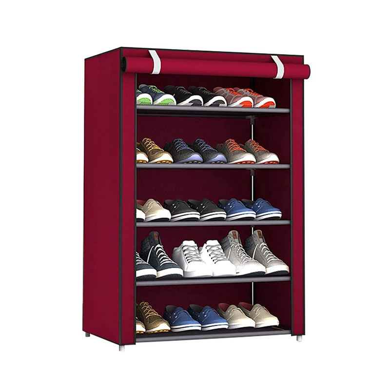 Zapatero Organizador Hogar Tela 5 Niveles 92x60x30 CM Red Wine